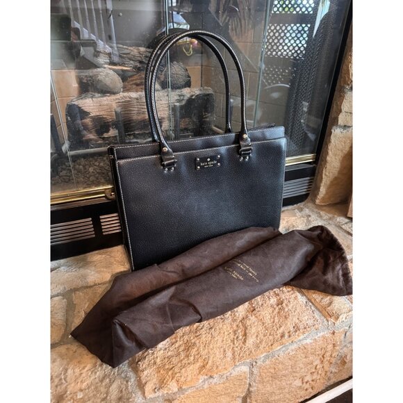 Kate Spade Tote Leather Laptop Bag With Dust Bag Excellent Con - Picture 1 of 8
